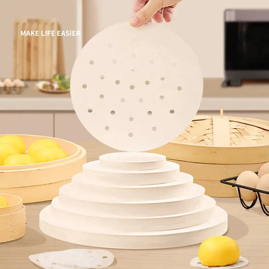 Bamboo Steamer Papers | Disposable | Non-Stick Liners | 50/100 Pcs