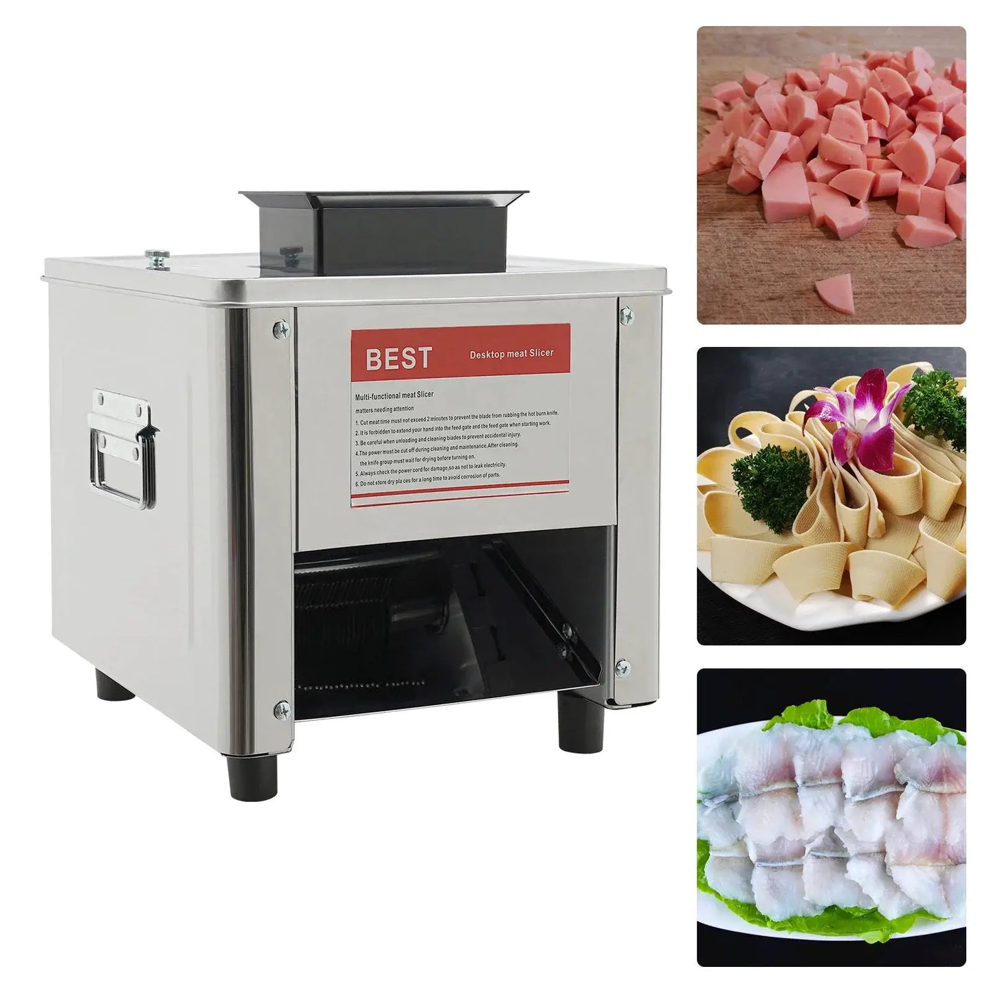 850W Electric Meat Cutter Machine, Stainless Steel Meat Slicer,310r/min Kitchen Meat Cutting Machine US Standard 110V from PriceLows™