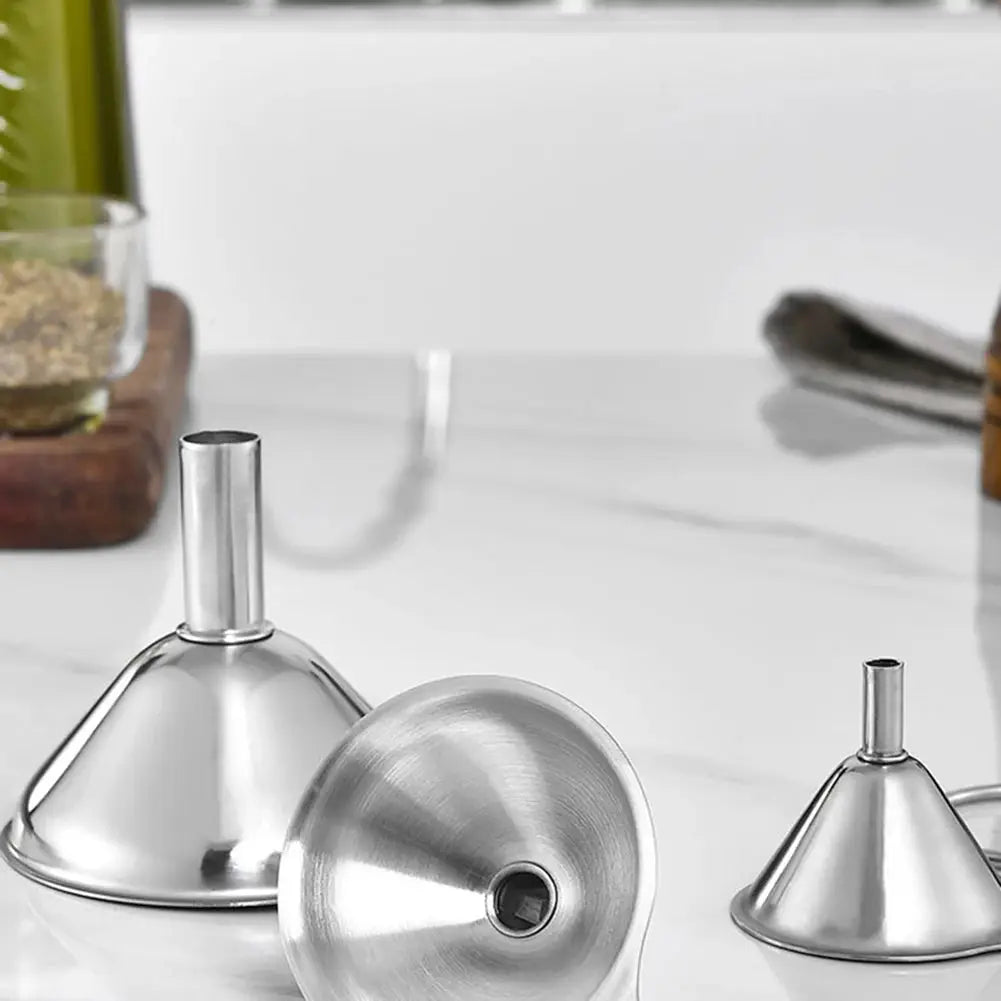 3 Piece Stainless Steel Funnels Set Kitchen Funnel Set Mini Funnel Set for Transferring Liquid Dry Ingredients Powder from PriceLows™