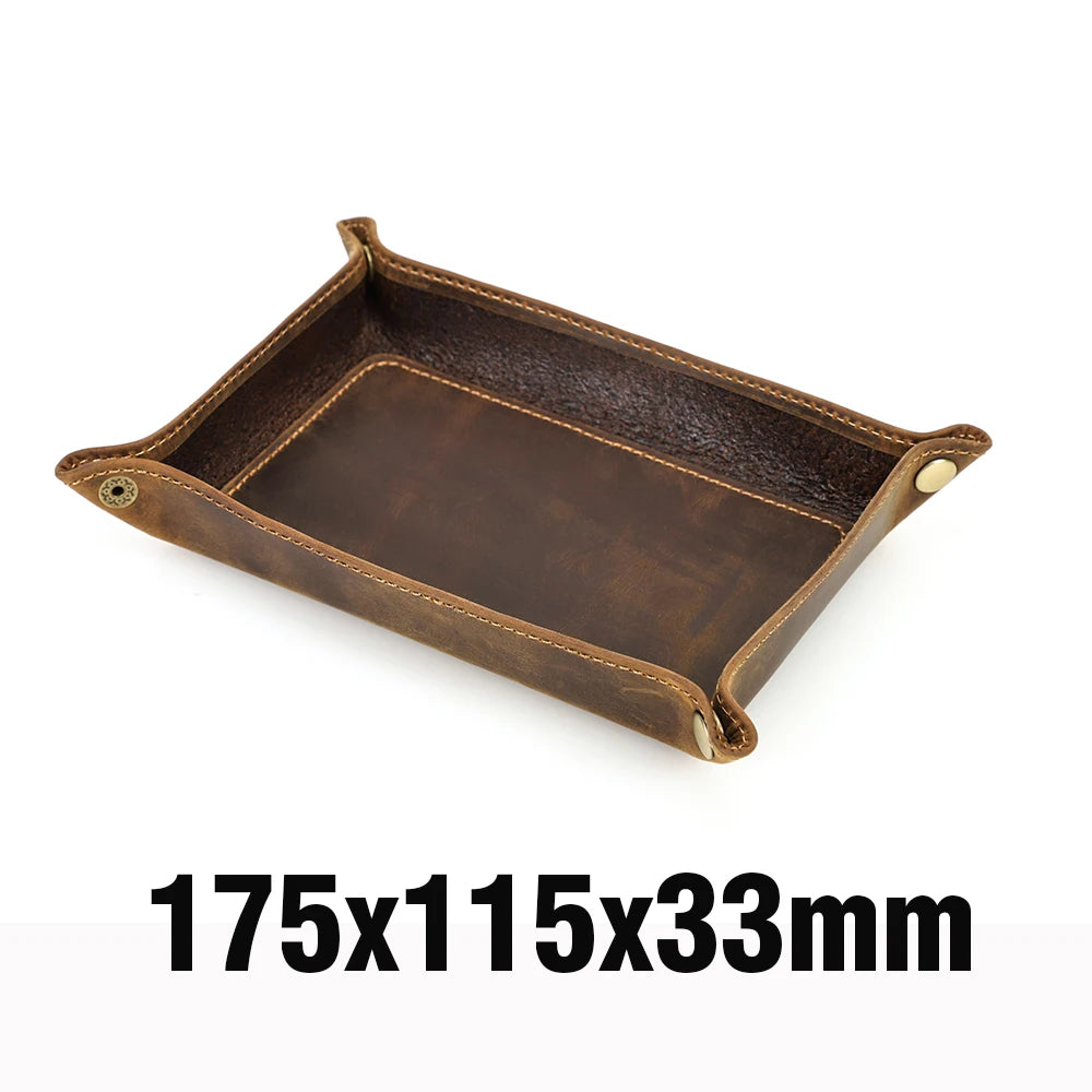 Leather Desk Tray Organizer | Leather | Cosmetics Jewelry Storage | Coffee