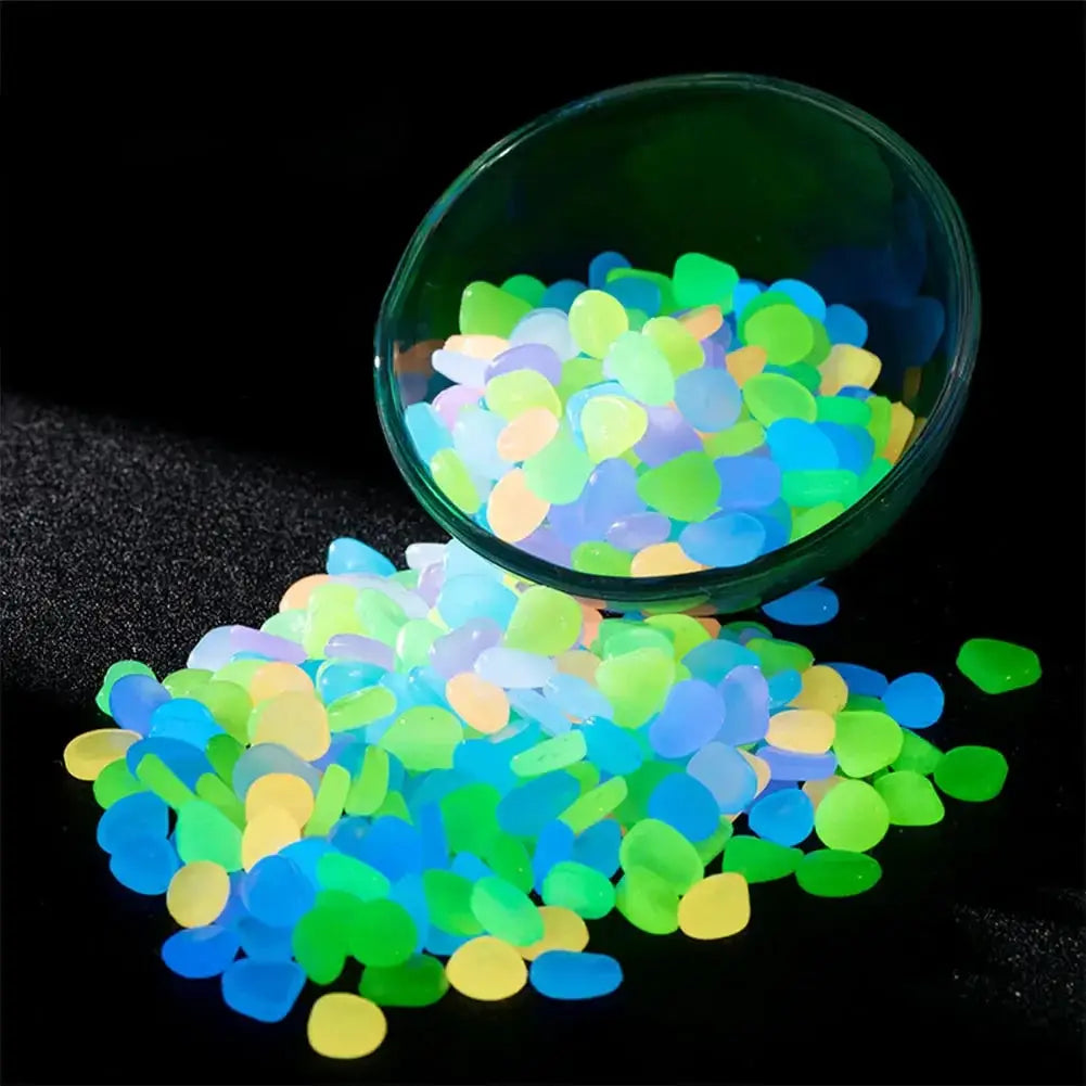 100Pcs Pebbles Glow In The Dark Pebbles Glowing Stones Fish Tank Aquarium Decor Rocks Pebbles for Garden Yard Patio DIY Stones from PriceLows™