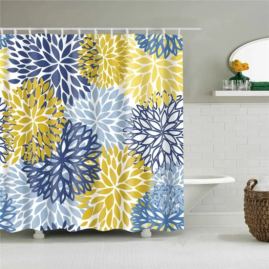 3D Flower Plum Blossom Lotus Lavender Rose Shower Curtains Bathroom Curtain Frabic Waterproof Polyester Bath Curtain with Hooks from PriceLows™