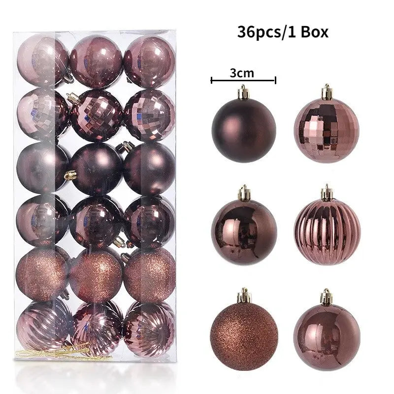 Christmas Tree Ornaments | Plastic Baubles | Indoor Decor | 24 Or 36 Pcs