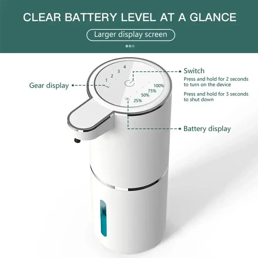 380ML Automatic Foam Soap P11 Dispenser Bathroom Smart Washing Hand Machine With USB Charging ABS 4 Level Adjustable from PriceLows™