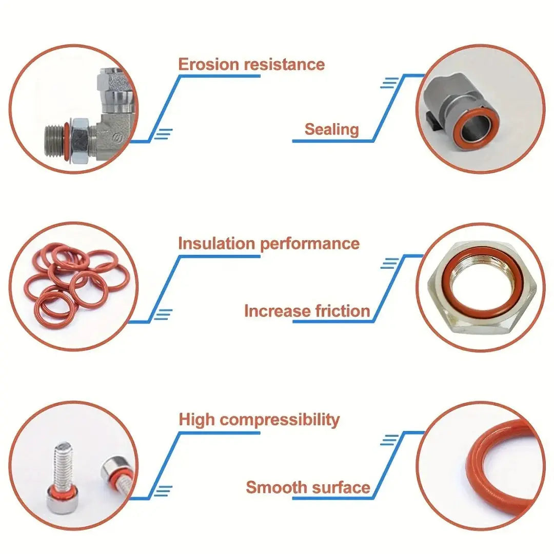 351Pcs Silicone O-Ring Seal Set, Heat Resistant & Oil Resistant O-Ring Combo Pack for Automotive Repair and Water Pipe Sealing from PriceLows™