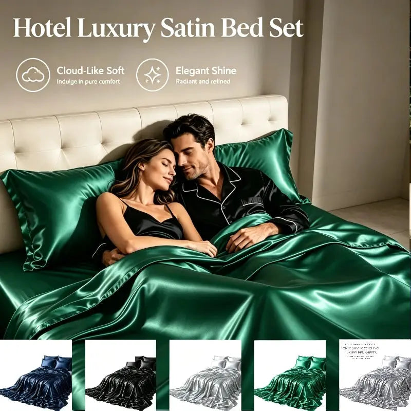 Satin Bedding Set | Tencel Fabric | Smooth Washed | 4 Piece Set