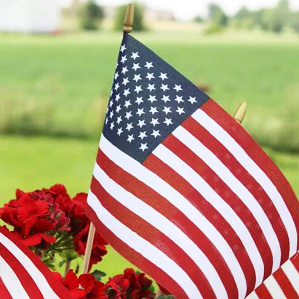Mini American Flags | 4x6 Inches | 100 Pack | Labor Day Decor