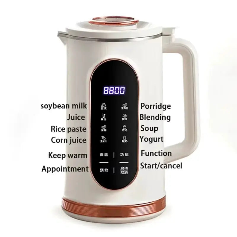 1500ml Multi-Function Electric Soy Milk Maker with Large Touchscreen Display, 10-Blade Mixer, Blender, and Nut Milk Maker from PriceLows™