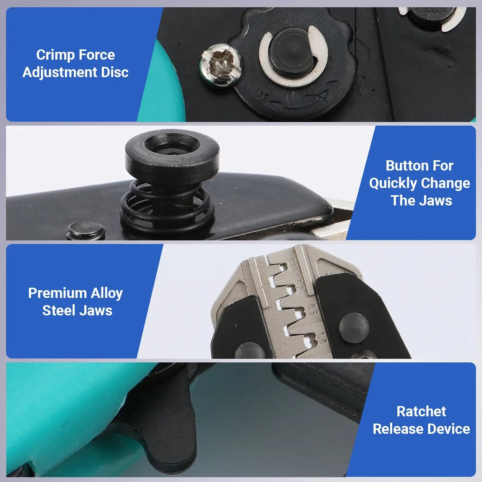 Crimping Tool Set Electrician Tools Quick Change Jaws For Crimp Terminals Dupont JST Non Insulated Open Barrel Ferrule MC4 Solar from PriceLows™