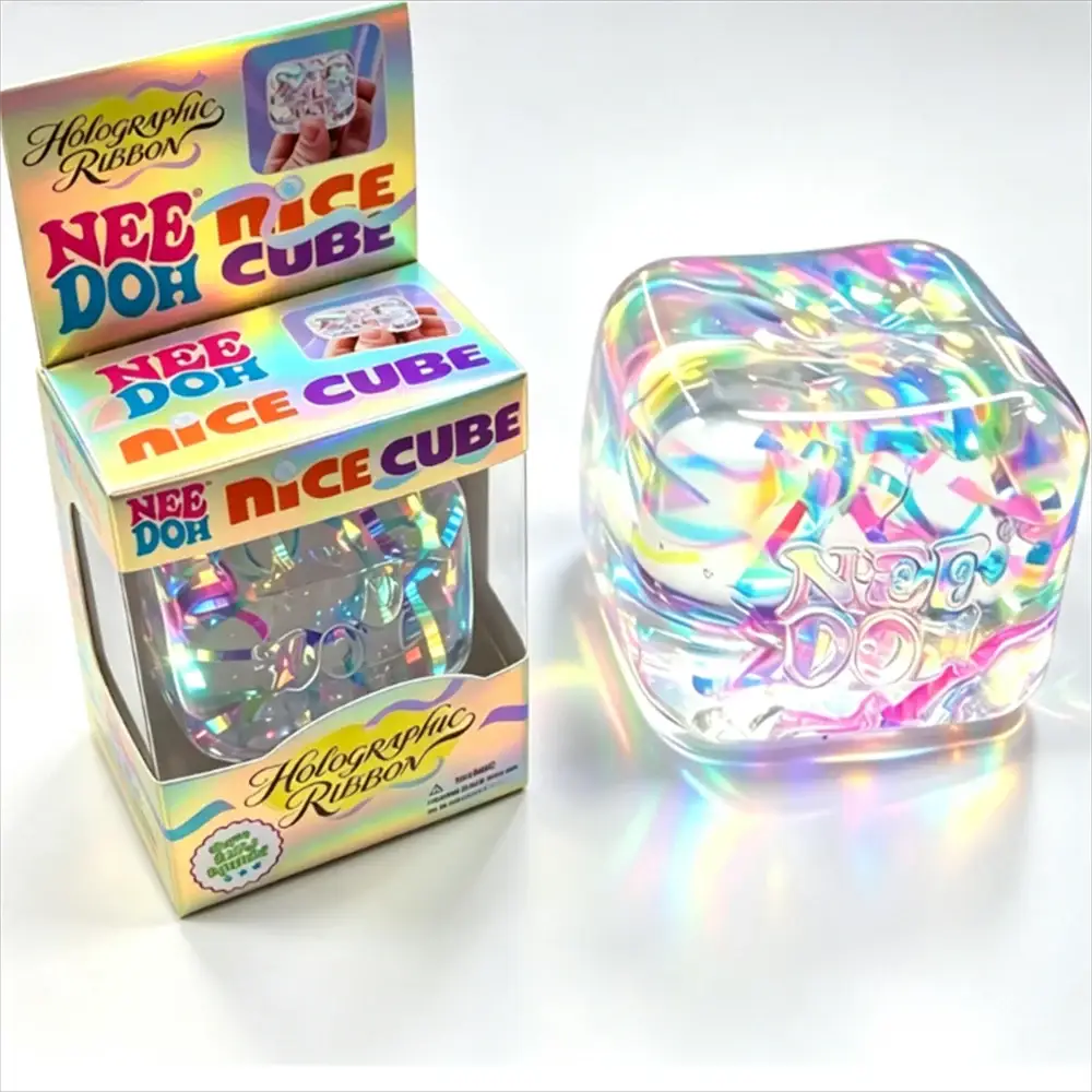 Sensory Fidget Toy | Holographic Ribbon Squeeze | Colorful Malleable Texture