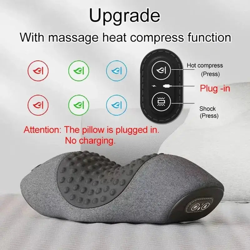 Neck Massager Pillow | Cervical Stretcher | Heating Vibration | One Size