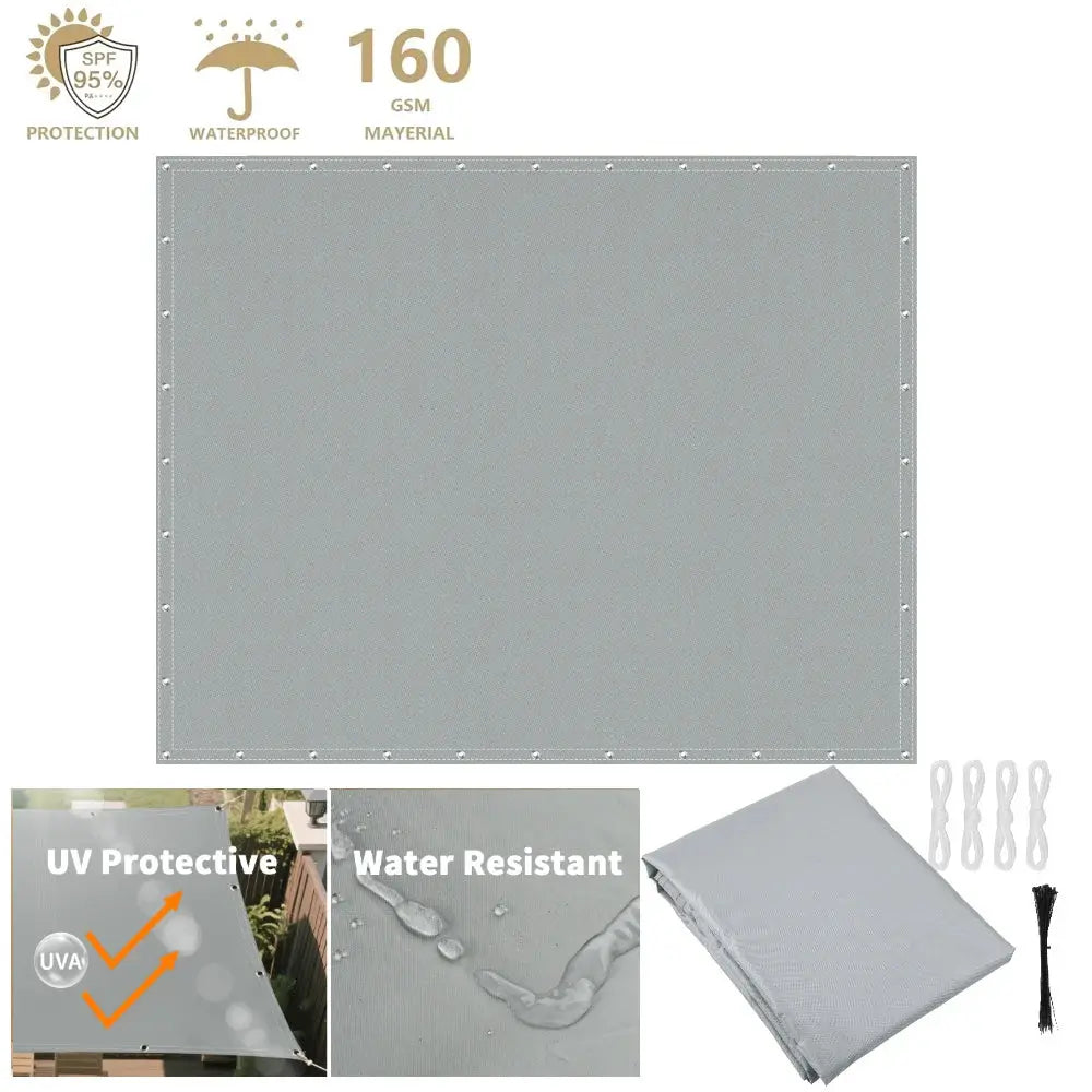 Sun Shade Sail | Waterproof Poly Cotton | UV Block Canopy | Square Rectangle
