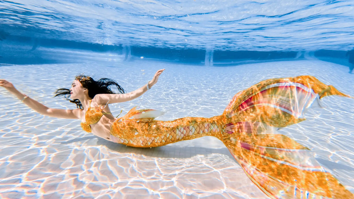 Mermaid Tail Swimsuit | Glitter Design | Excludes Monofin | One Size