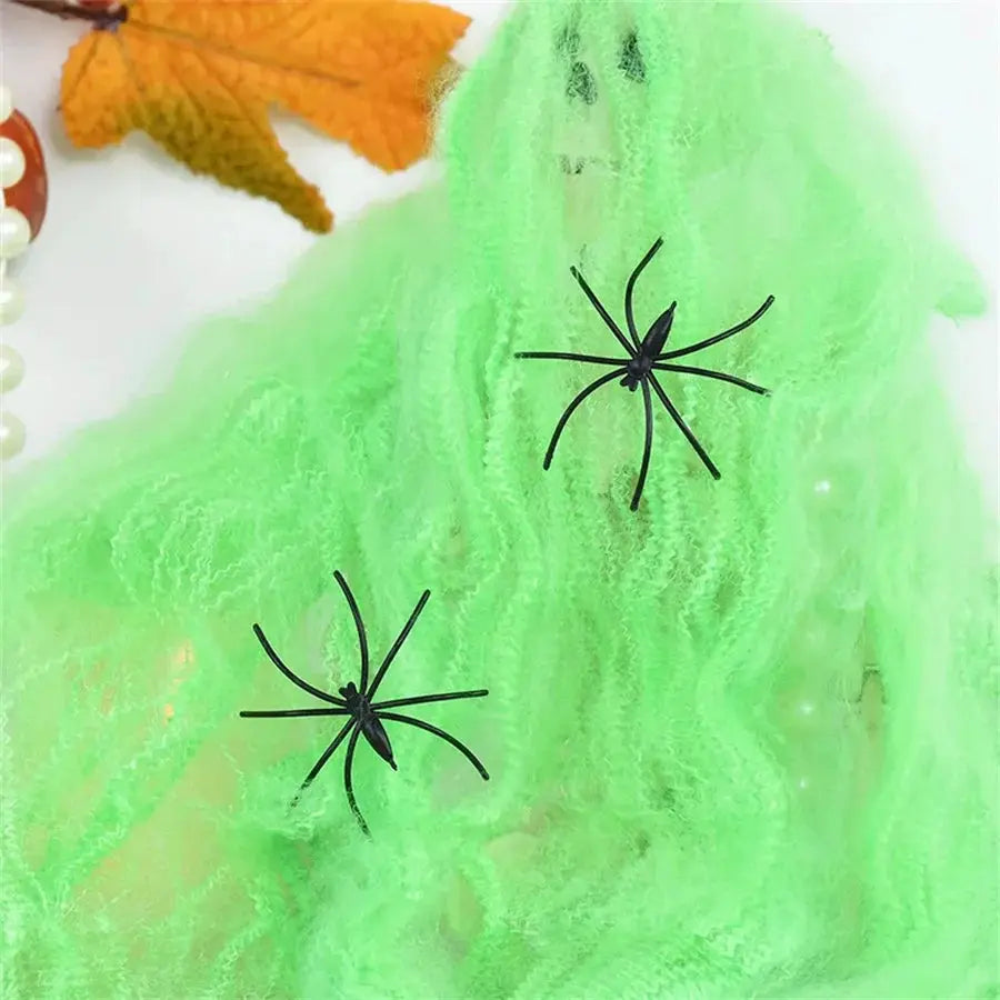 Artificial Cobweb | Stretchy Plastic | Halloween Prop | Assorted Colors