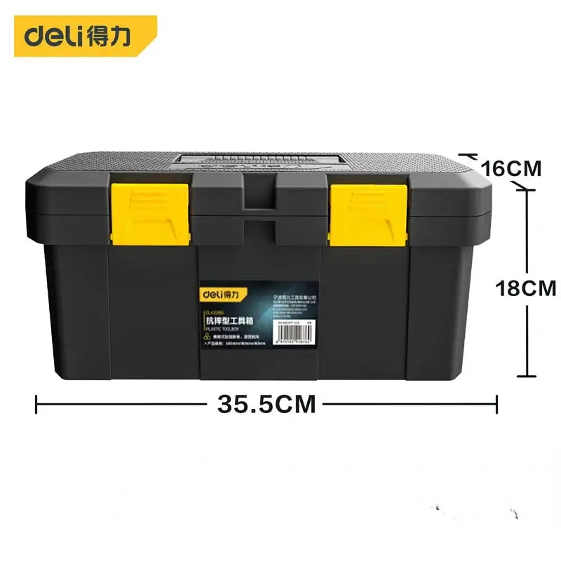 Deli 12/15 Inch Large Capacity Tool Case Multifunction Electrician Portable Tools Box Anti-theft Clasp Design Storage Boxes from PriceLows™