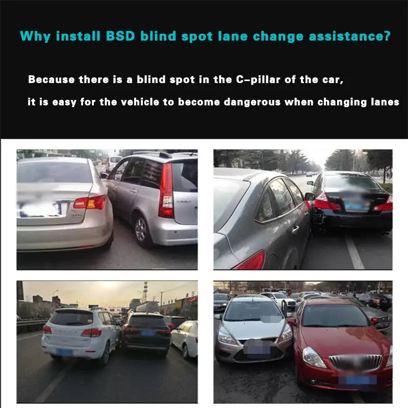 77Ghz Millimeter Wave Radar dead zone Change Lane Safer Monitoring Assistant BSD BSM BSA Blind Spot Detection System Universal from PriceLows™