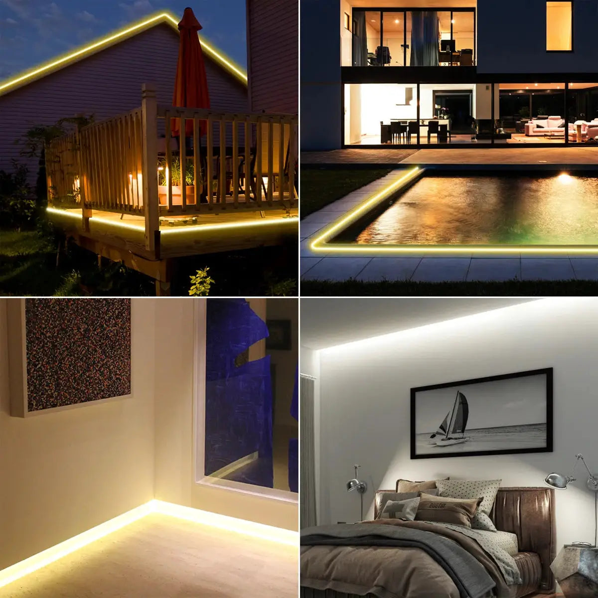 220V 110V COB Led Strip With EU US Plug Power Switch Waterproof Led Tape Flexible Ribbon for Outdoor Garden Kitchen Lighting from PriceLows™