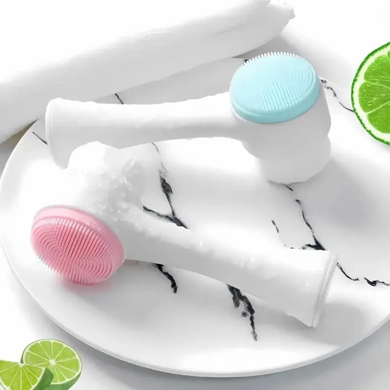 Facial Cleansing Brush | 2-in-1 Silicone And Bristle | Pore Cleanse And Massage