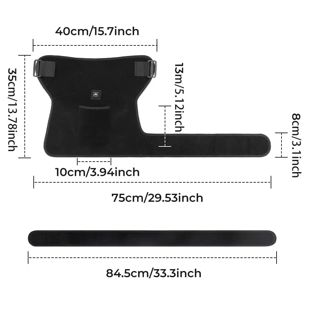 Heated Hip Brace | 660nm Far Infrared | 3 Heat Levels | Adjustable Wrap