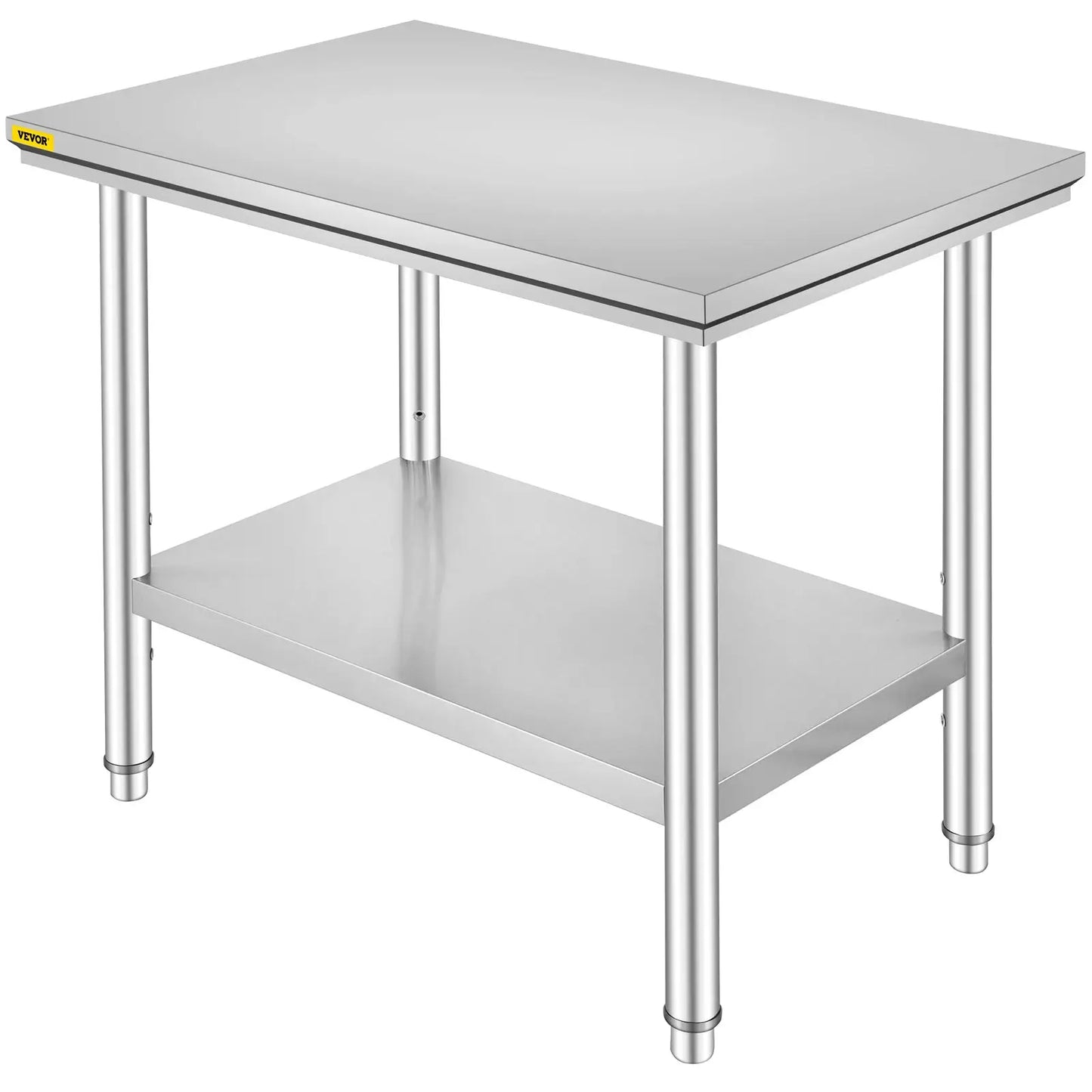 SucceBuy Kitchen Work Bench Commercial Catering Table Worktable with Undershelf Stainless Steel 330LBS 286LBS Restaurant Garage from PriceLows™
