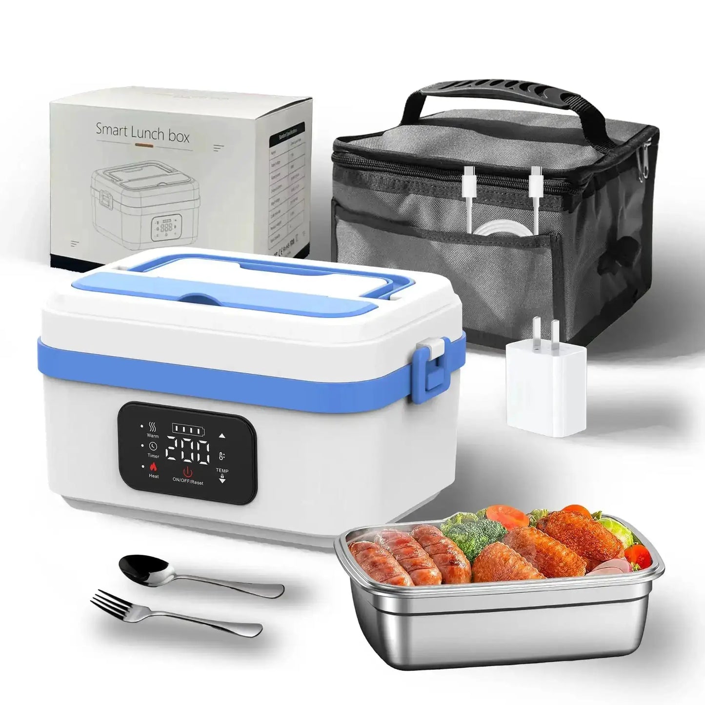 Portable Cordless Electric Lunch Boxes Automatic Self-Heating Food Warmer for Office School from PriceLows™