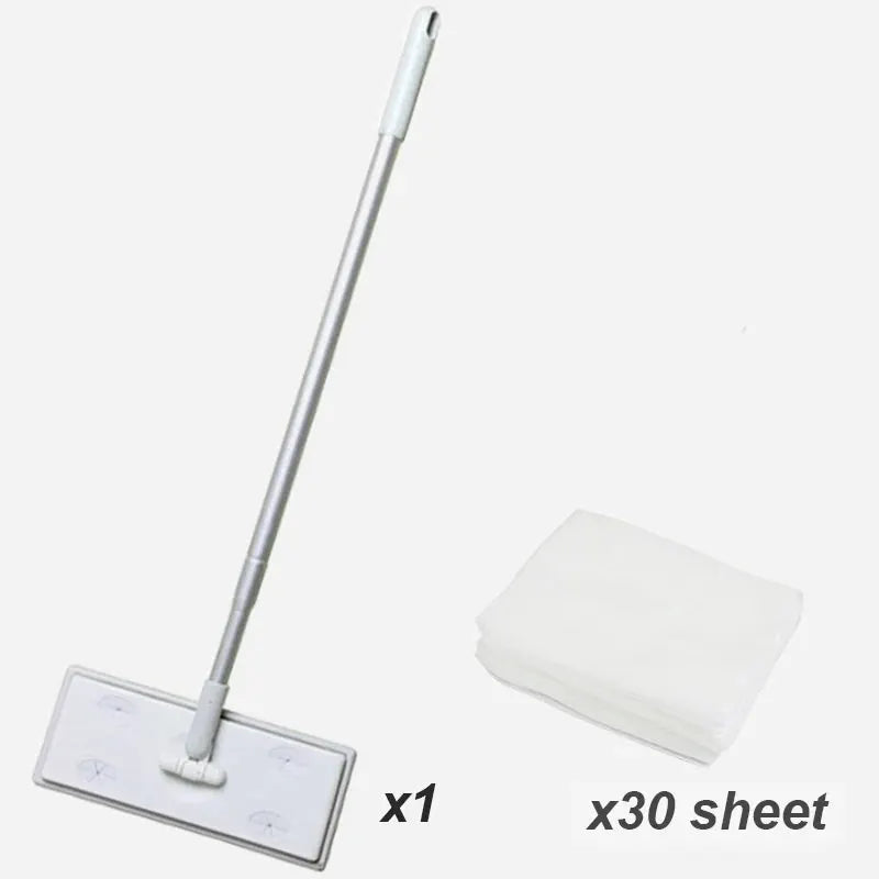 Home Electrostatic Dust Collector Mop Foldable 51.2 In Long Handle with Disposable Vacuum Paper Floor Wipes Thread Flat Mop from PriceLows™