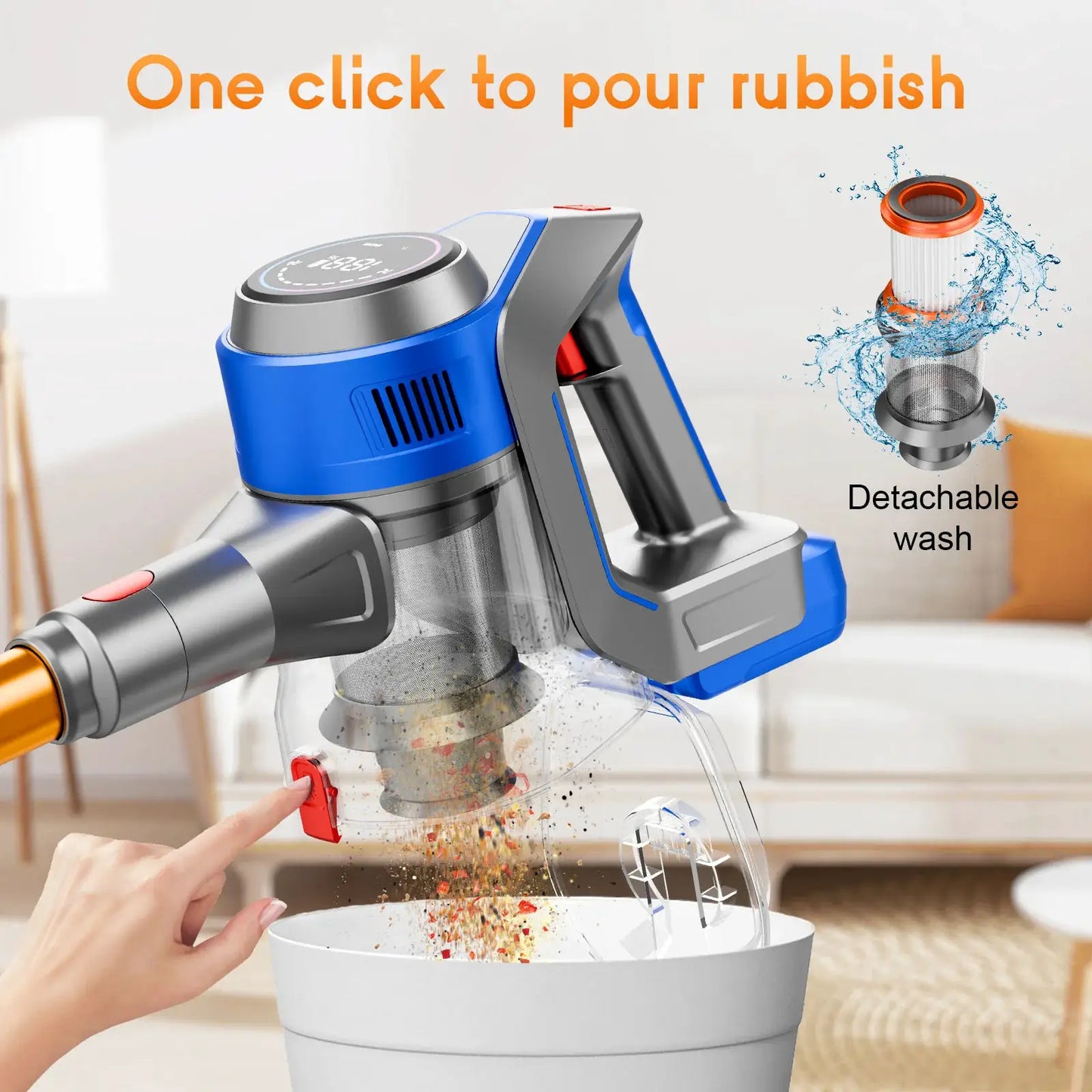 Cordless Vacuum | Wet Dry Handheld | LED High Power Suction | Li Ion