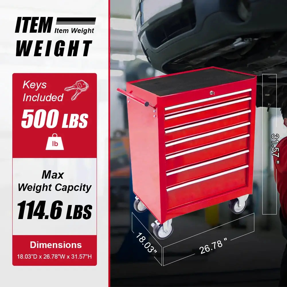 HPDMC Rolling Garage Workshop Tool Organizer 6 Drawer Tool Chest, Tool Storage Cabinet for Garage Storage with 4 Wheels from PriceLows™