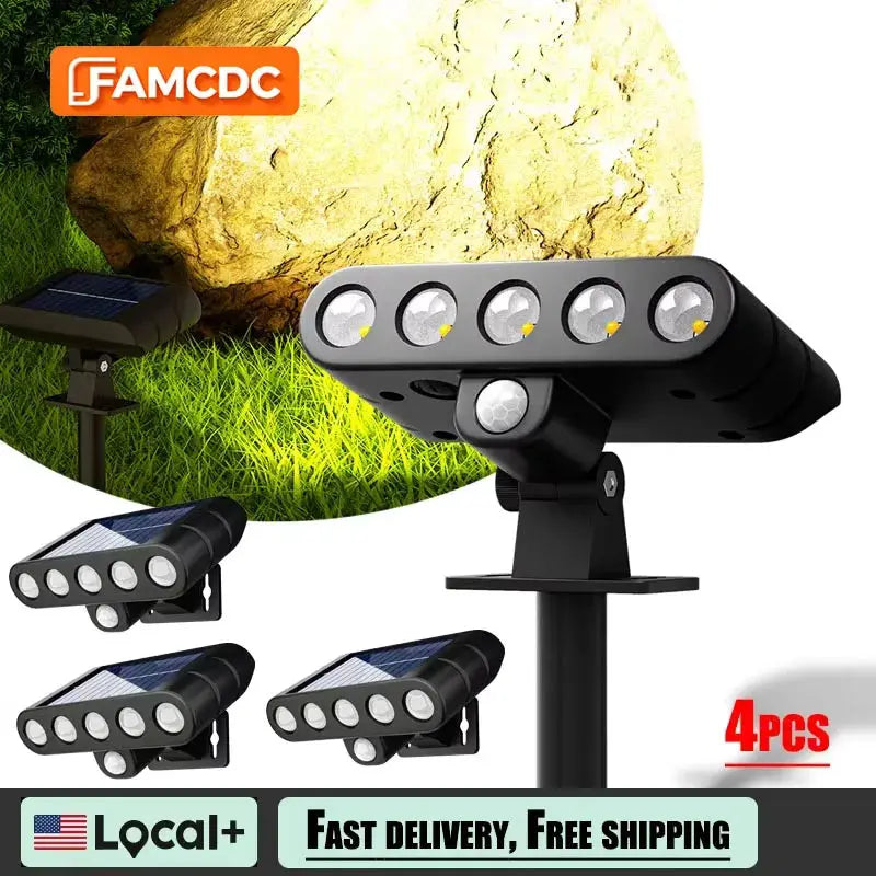 4 Pcs Solar Outdoor Spotlights Lawn Flag Lights Landscape LED Ground Lights Suitable For Gardens Trees And Courtyards Pathway from PriceLows™