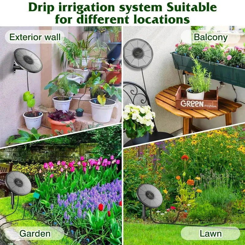 Solar Irrigation Equipment Greenhouse Irrigation Drip Irrigation Kit with 15M Hose for Potted Plants with Automatic Timer from PriceLows™