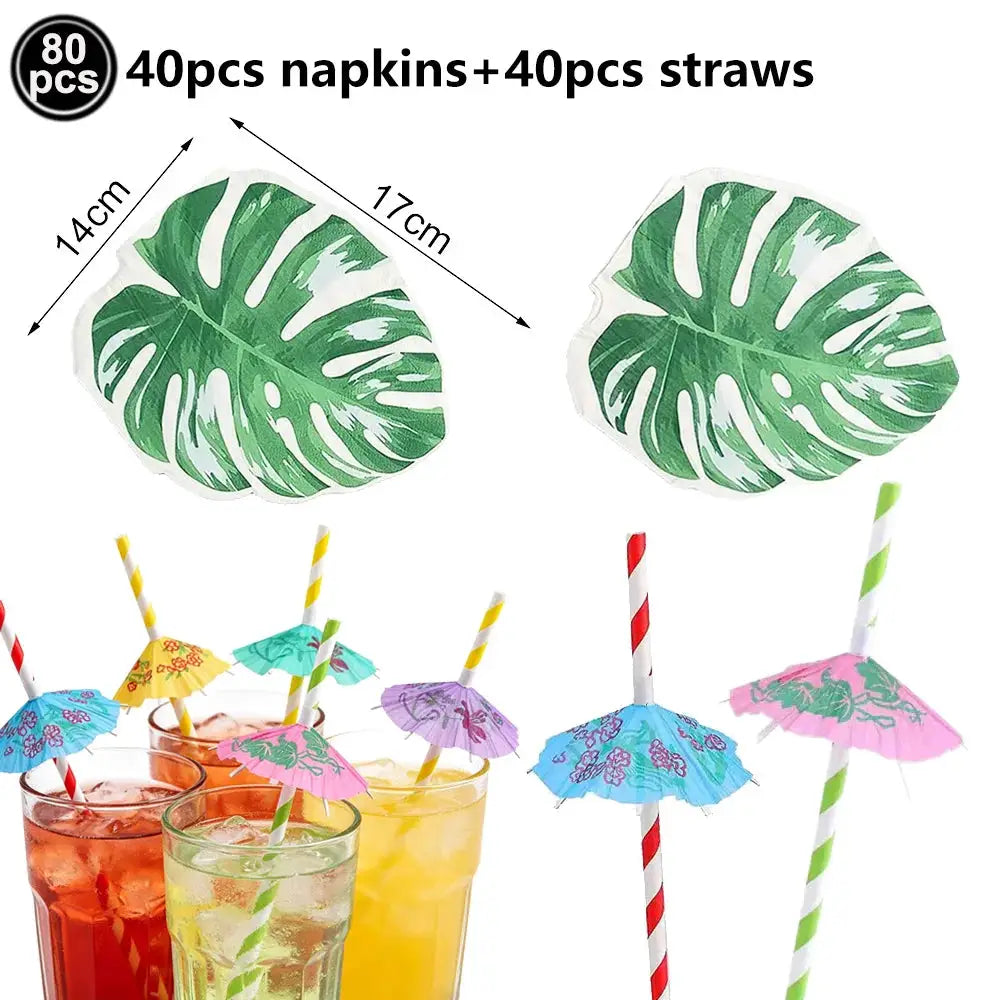 Surf Beach Party Tableware | Paper Plates Napkins Cups | Tattoos And Snack Tray
