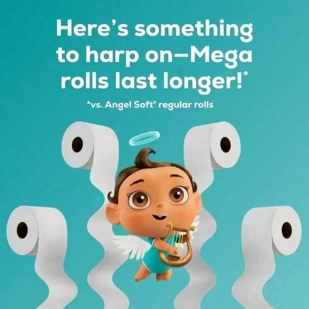 Toilet Paper | Angel Soft | 4 Mega Rolls | 16 Regular Roll Equivalent