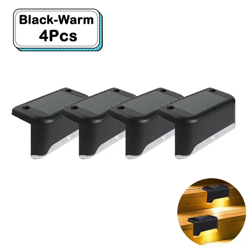 Outdoor Solar Step Lights Warm White LED Waterproof Stair Path Lighting for Garden Patio Fence Balcony Decoration Solar Power from PriceLows™