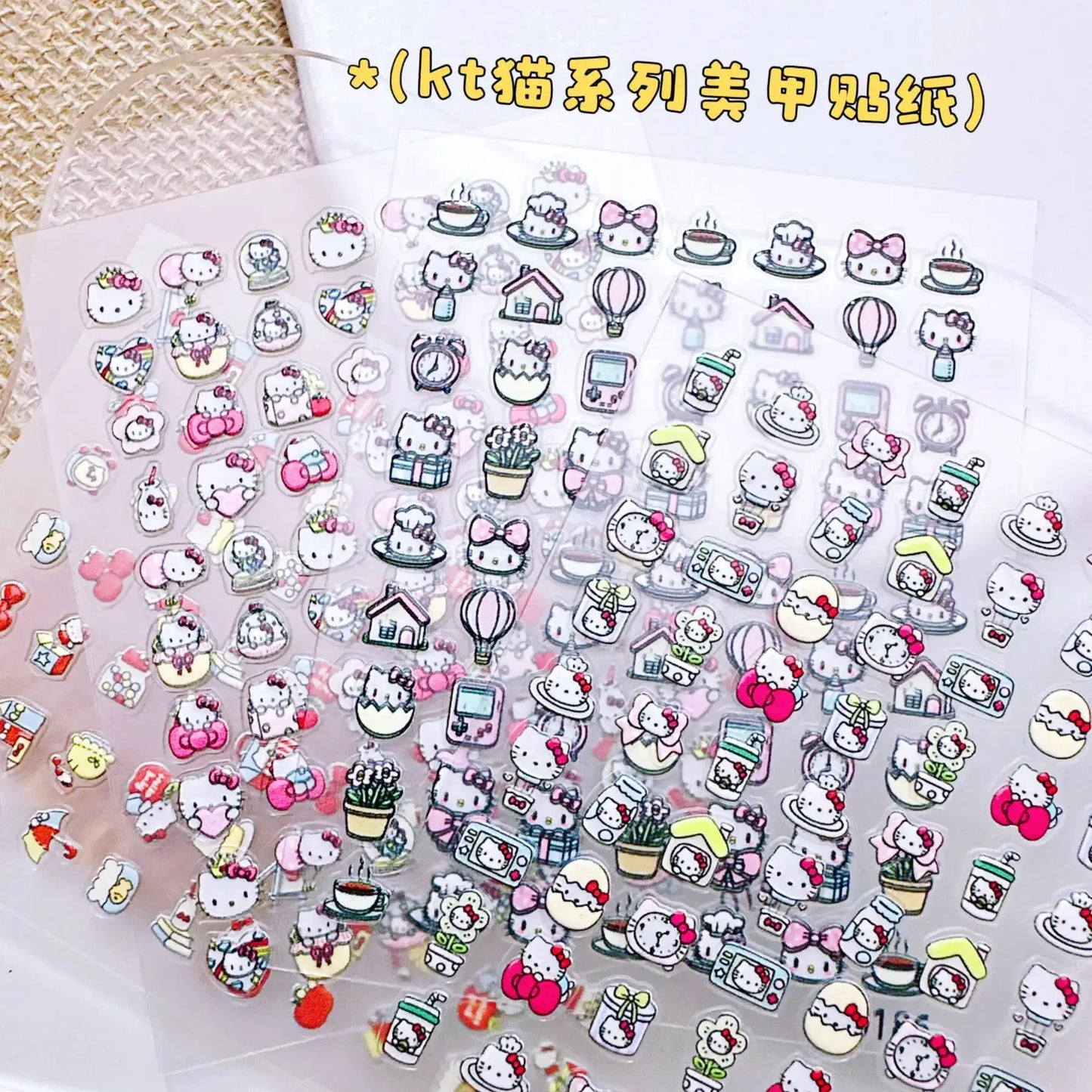 1Pcs Korean Ins Cute Kitty Nail Stickers - Sweet Cartoon Press-On Nail Art Decor for Kawaii Manicures & DIY Designs from PriceLows™