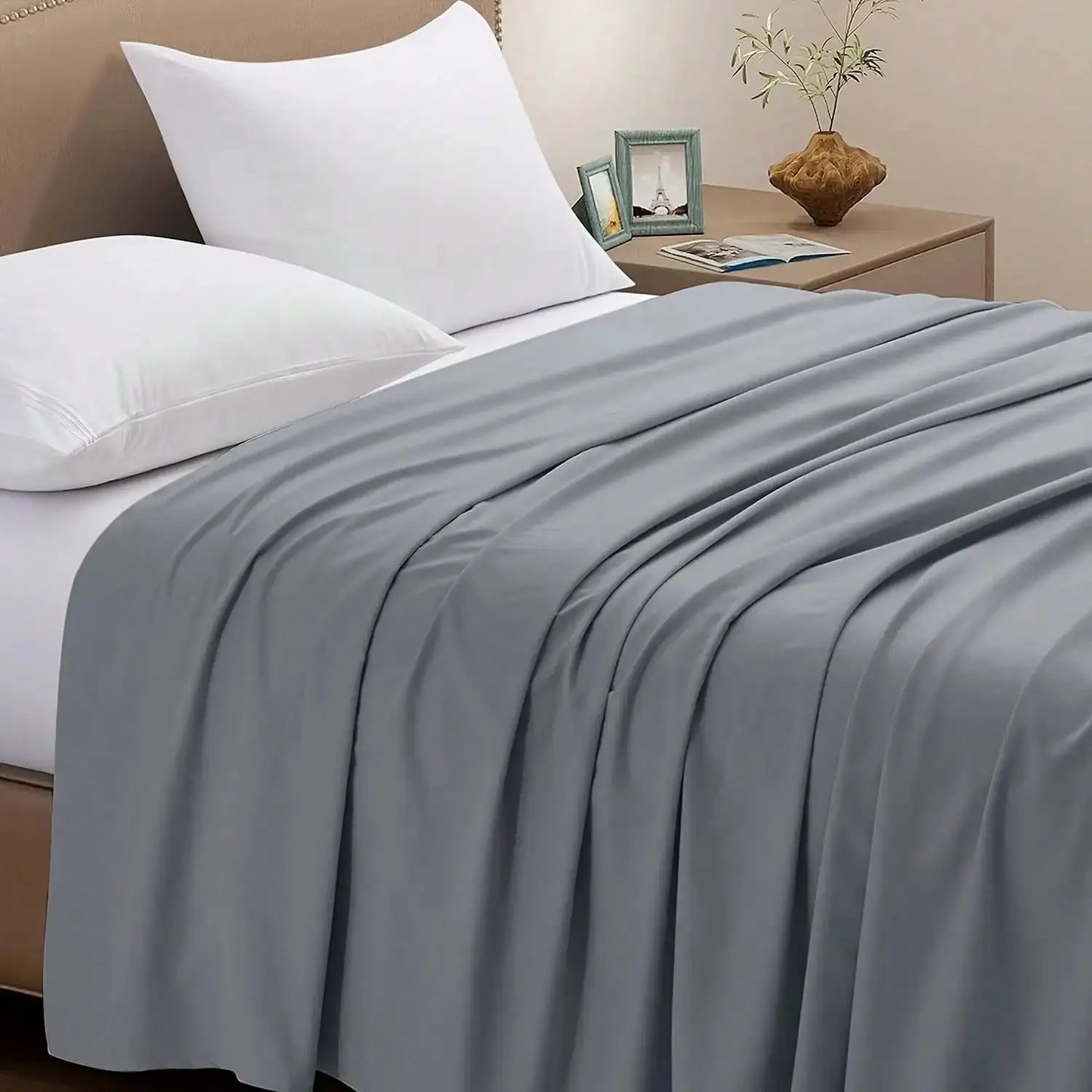 1PC Luxury Flat Sheet: Soft, Wrinkle-Free, Stain-Resistant, And Machine Washable Bedsheet For Effortless Care from PriceLows™
