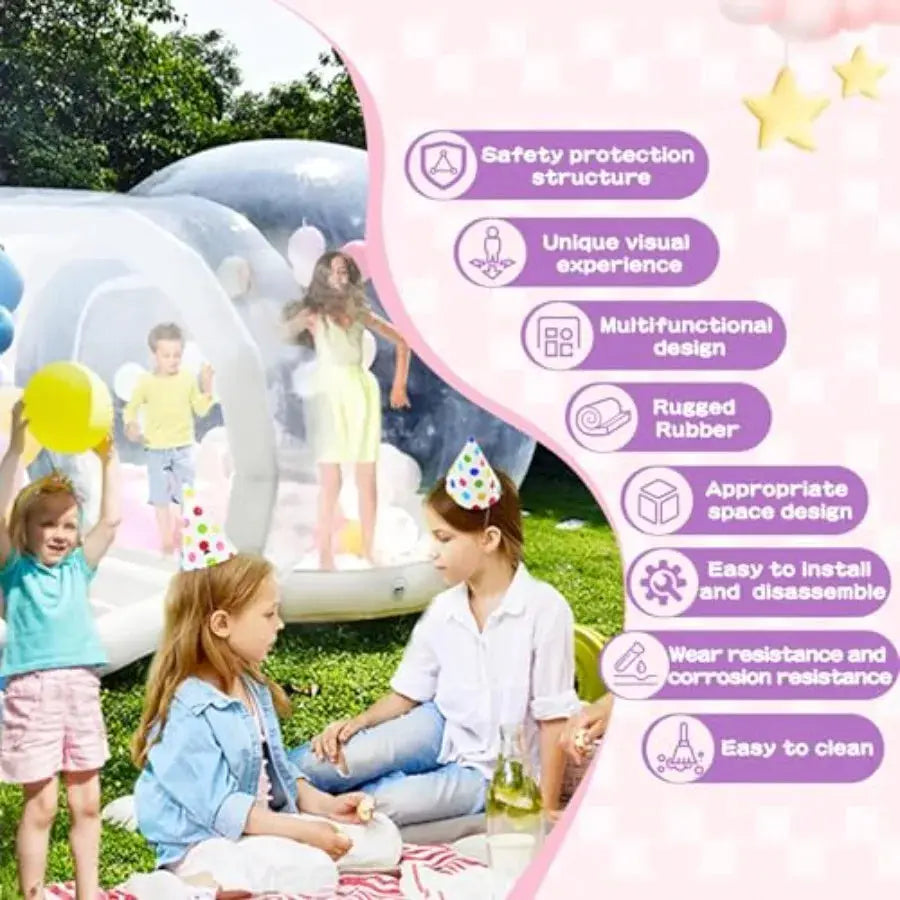 13ft Inflatable Bubble House for : Commercial Grade PVC Clear Waterproof Includes Blower Pump 7ft Tunnel Ideal for Camping Part from PriceLows™