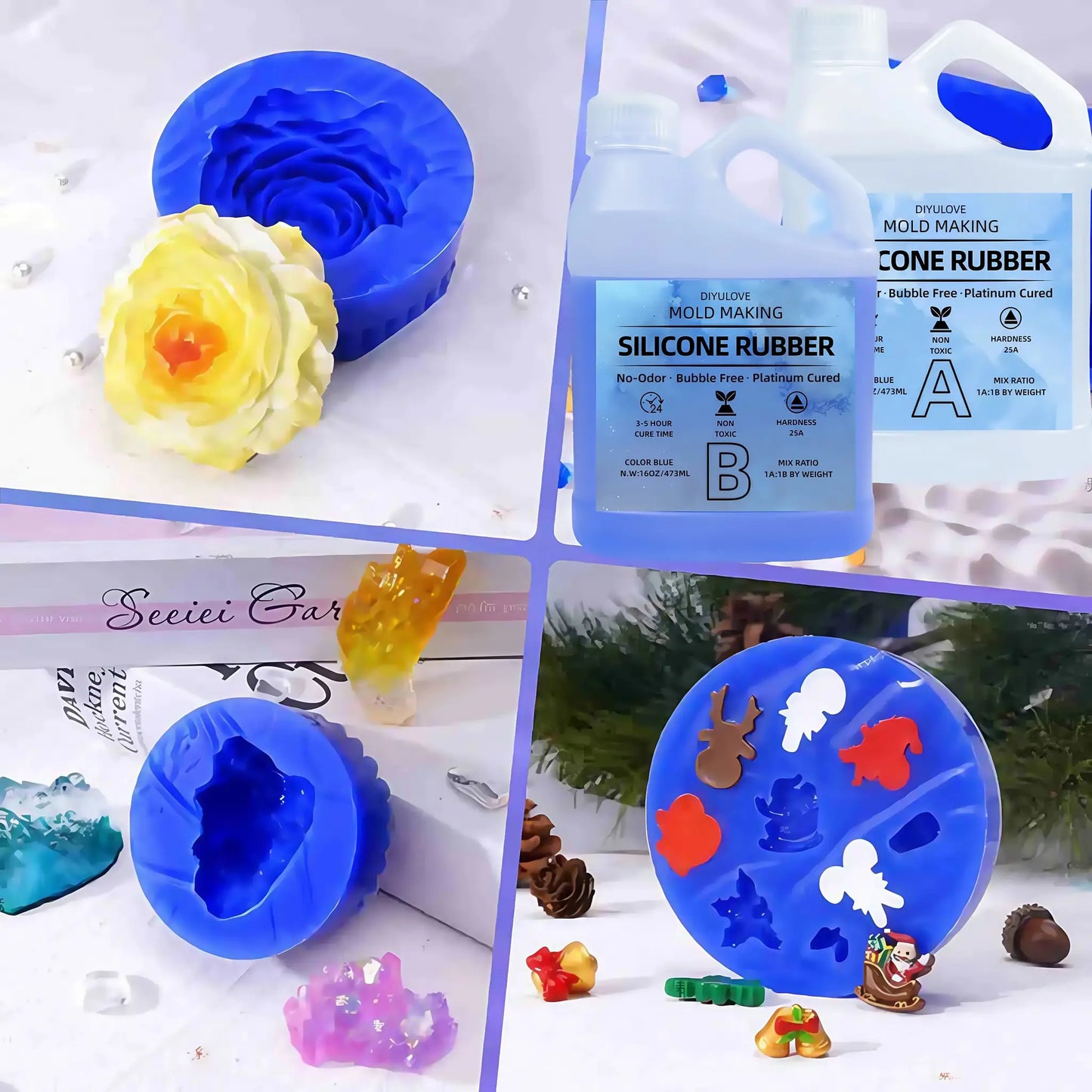 Silicone Rubber | 32oz High Performance | Non Toxic 1:1 Mix | For Mold Making