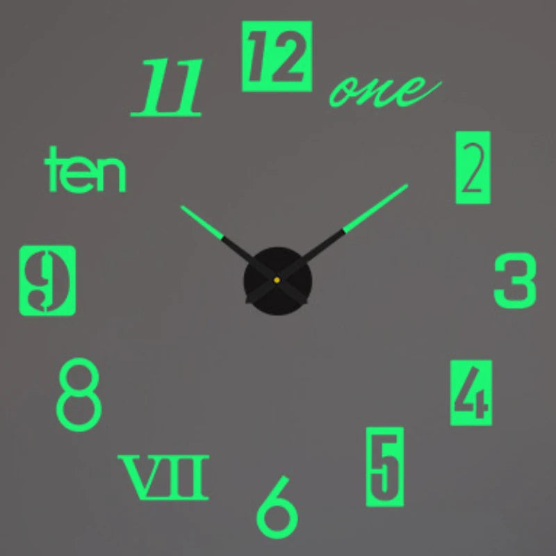 2023 Modern Design Large Wall Clock 3D DIY Quartz Clocks Fashion Watches Acrylic Mirror Stickers Living Room Home Decor Horloge from PriceLows™