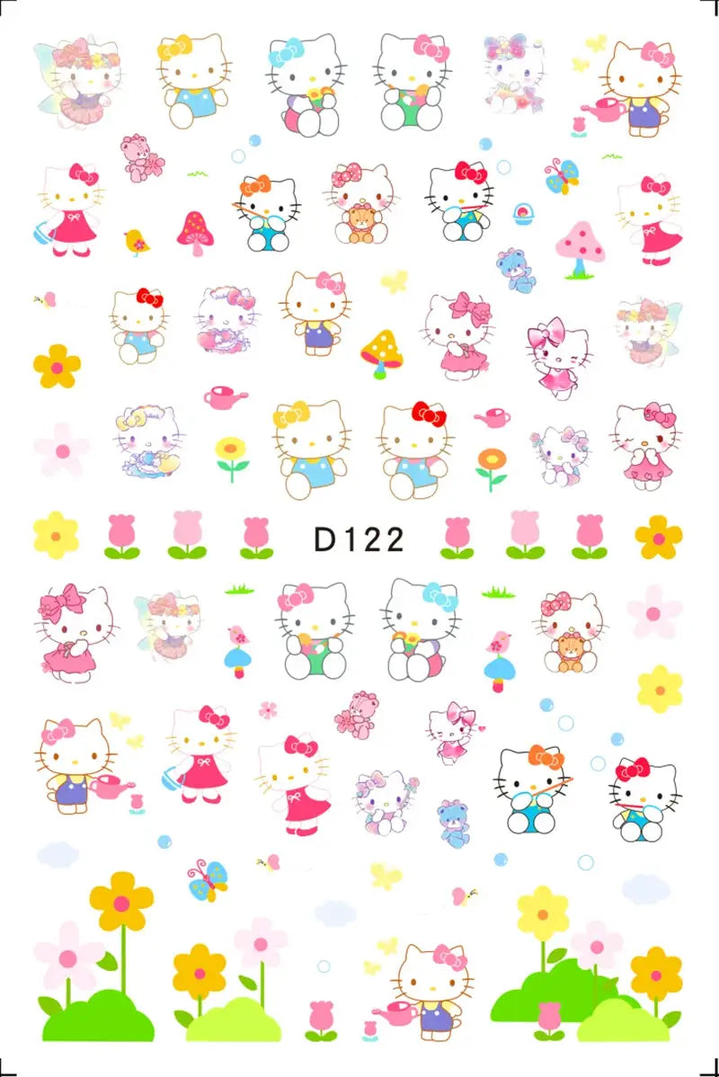 1PCS Cartoon Kawaii Pokémon Nail Stickers 3D Sanrio Hello Kitty Stickers For Nails Nails Accesories Anime Kuromi Nail Supplies from PriceLows™