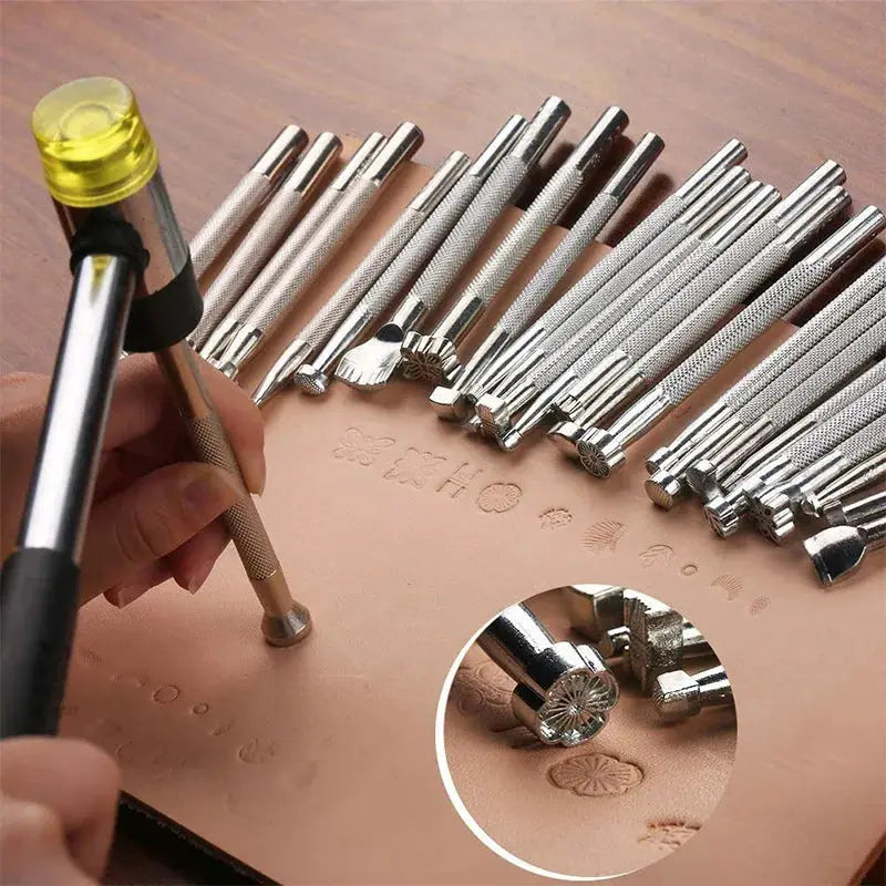 Craftsmanship DIY Leather Tools Leather Carving Printing Tools 20 piece set Printing Punching Leather Leather Bag Carving Knocki from PriceLows™