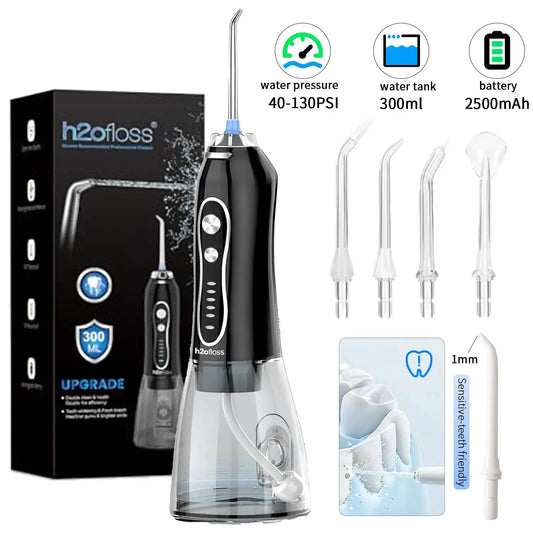 Cordless Water Flosser | 140 PSI | 5 Modes | 5 Tips, 300ml, USB Rechargeable