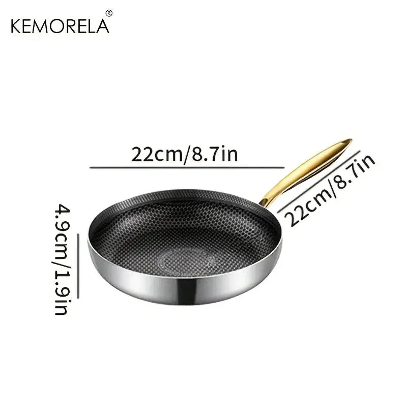 Stainless Steel Wok Pan | 316 Stainless Steel | Nonstick Honeycomb | Standard