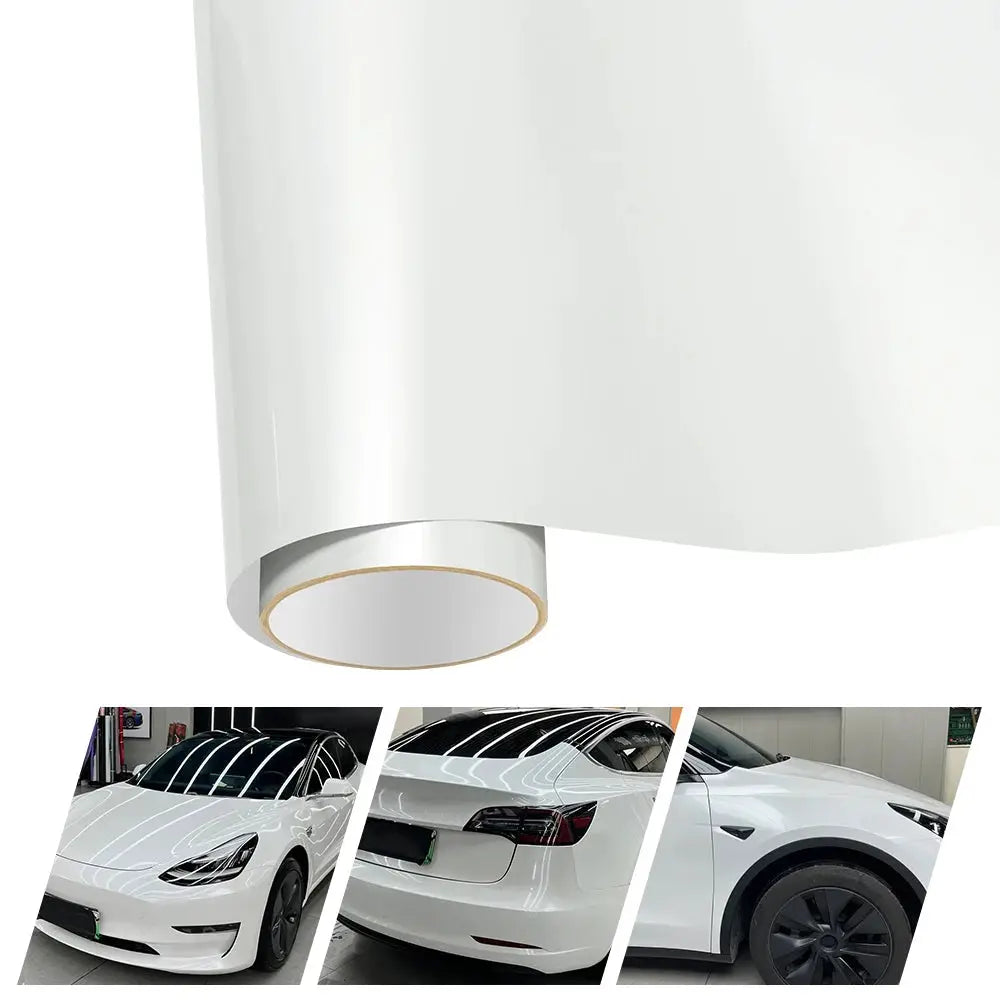 Premium Gloss Pearl Shell White Color Sticker Vinyl Wrap Film Roll Self Adhesive PET Decal Car Wrapping Film Scratch-resistant from PriceLows™