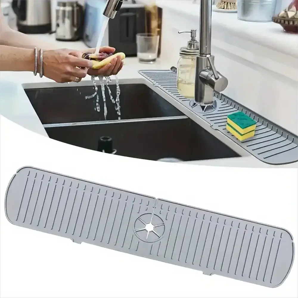 Silicone Faucet Water Catcher Mats,Kitchen Sink Spill-Proof Drying Pads,Anti-Slip Drain and Splash Guard Water Catcher Mat from PriceLows™