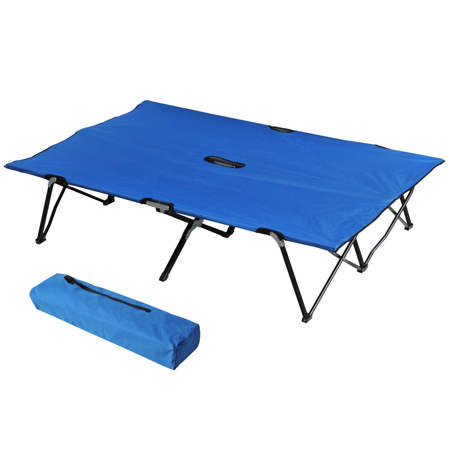 Camping Cot | Weight Capacity 300 Lbs | Foldable With Travel Bag | Blue