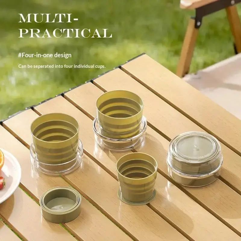 4Pcs Food Grade Silicone Collapsible Cup Portable Outdoor Camping Hiking Picnic Travel Drink Cup from PriceLows™
