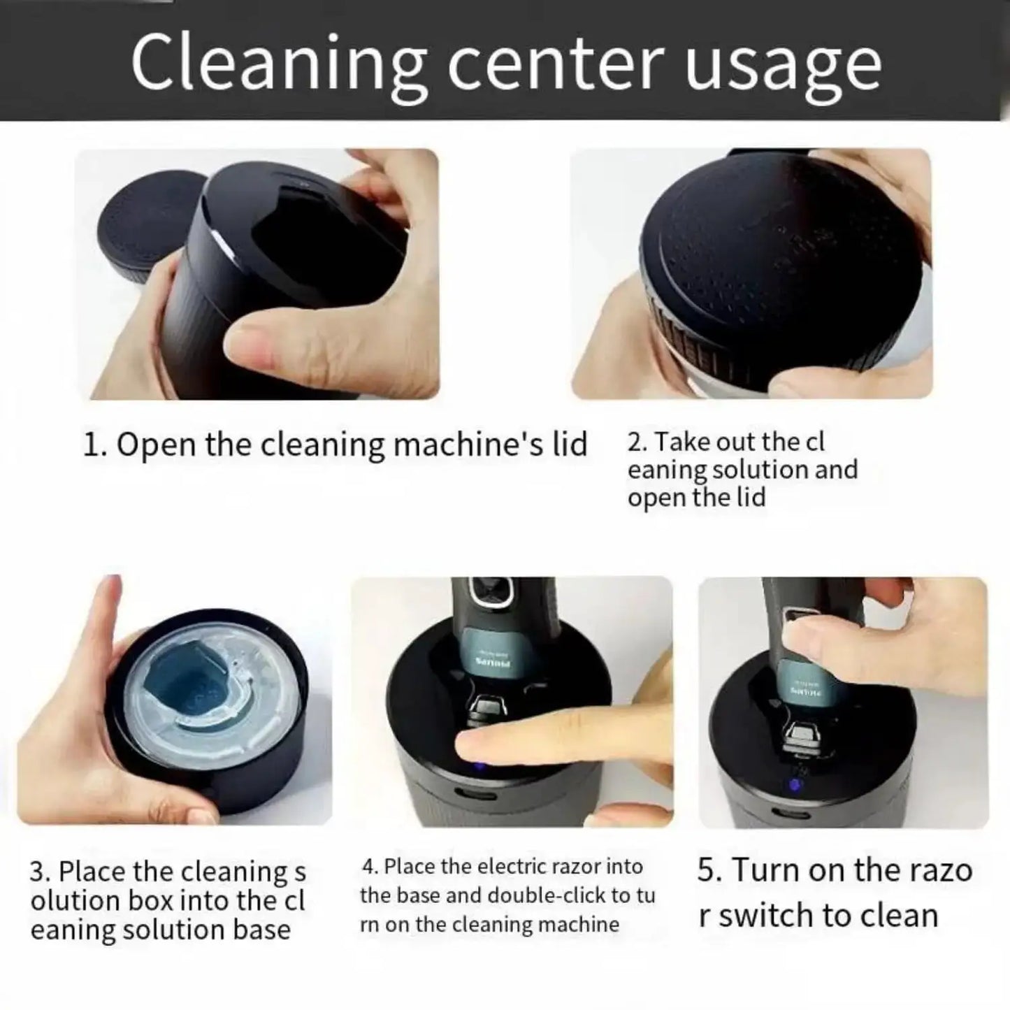 KVIFO 1-3PCS Quick Clean Pod Replacement Cartridge Compatible with Philips Norelco Quick Clean pods Just cleaning solution 160ML from PriceLows™