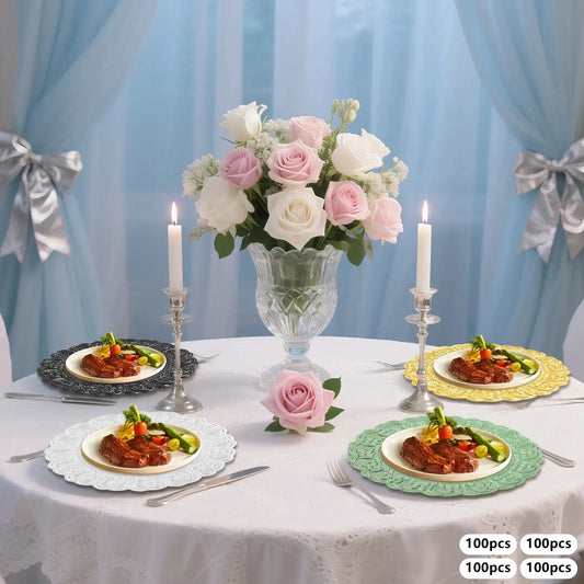 100pcs 13" Chargers Plate Round Gold Salad for Wedding Dinner Plate Decor Party Celebrations from PriceLows™