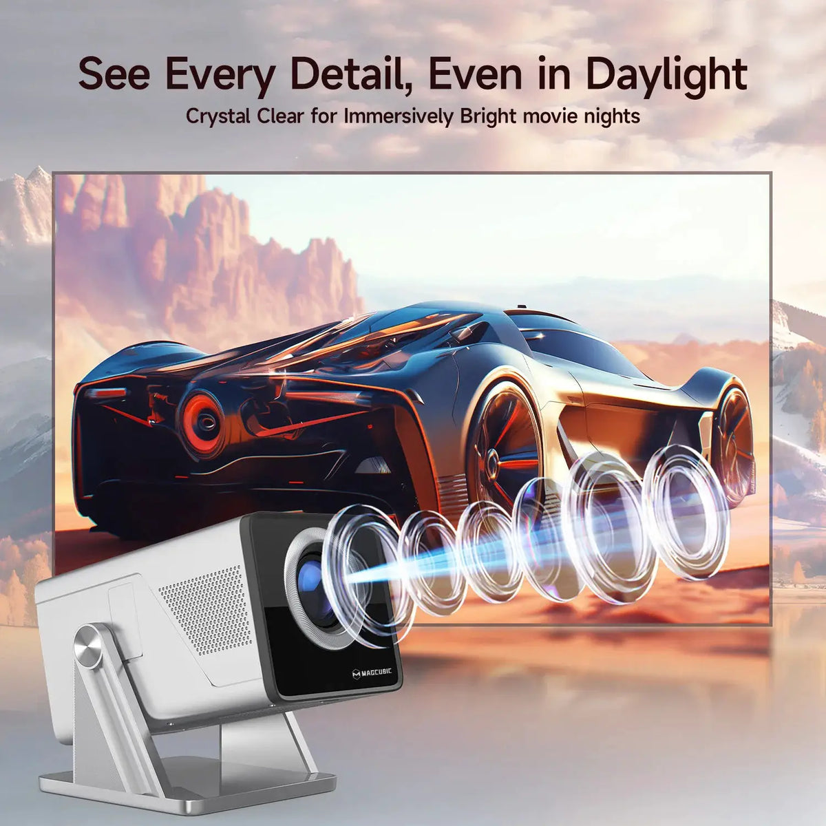 Smart Projector | 1000 Ansi Lumens | Auto Focus | 1080P Resolution