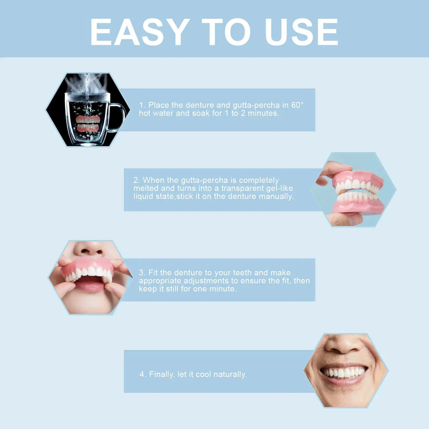 Snap-On Teeth Set | Adjustable Dentures | Adult Gap Filler